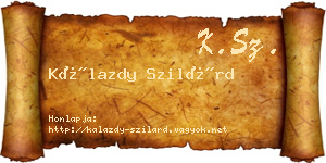 Kálazdy Szilárd névjegykártya