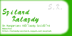 szilard kalazdy business card